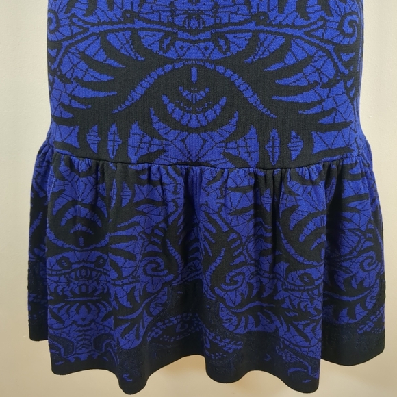 Nicole Miller Artelier graphic above knee dress ,blueish purple/ black, size P - Picture 3 of 10